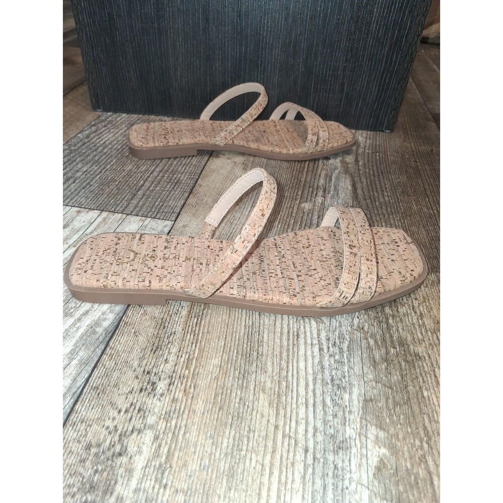 NEW! Women's Journee Collection Brisa Multi Strap Slide Sandal, Cork Size 6.5 - Picture 5 of 9